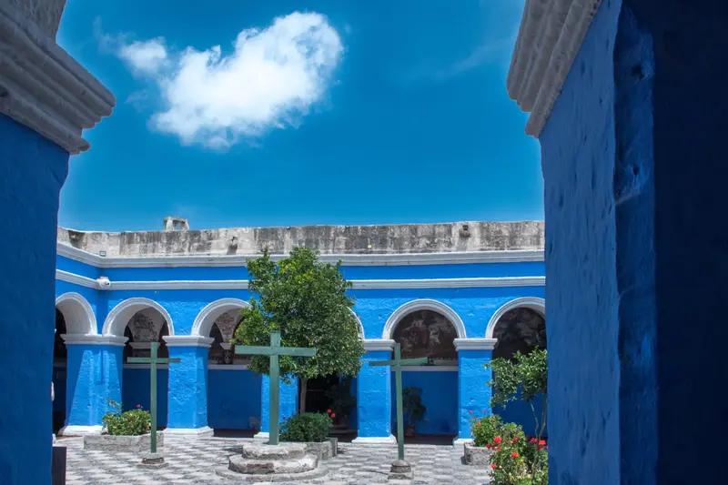 Blue walls in Santa Catalina Monastery