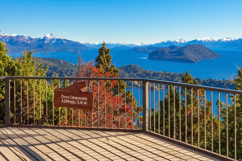 The viewing deck at Cerro Campanario, looking over the lake