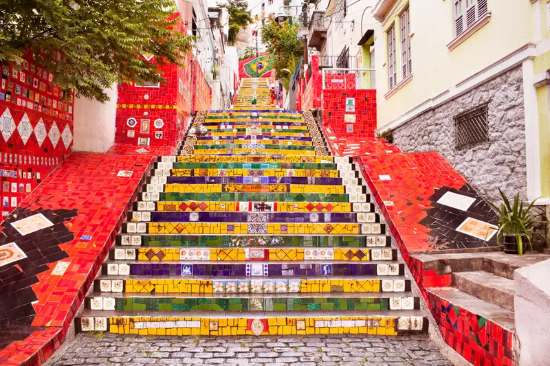 The painted tiles of the Selarón steps