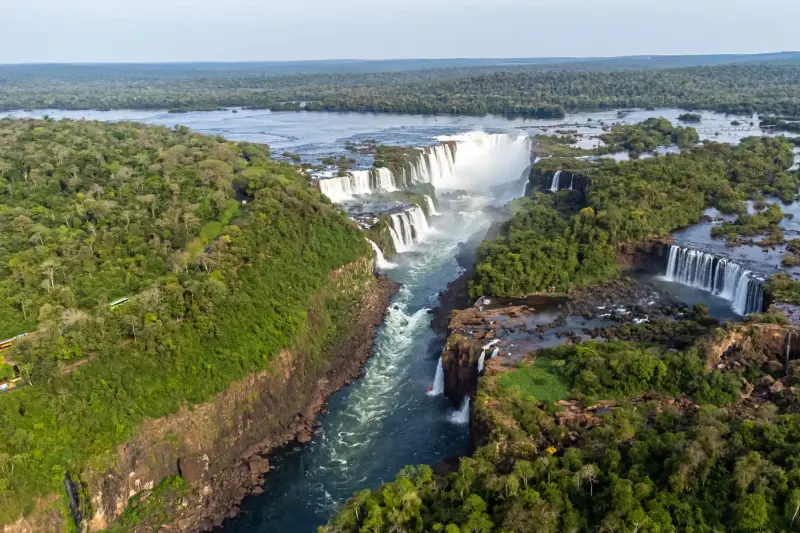 The gorge and the falls from above