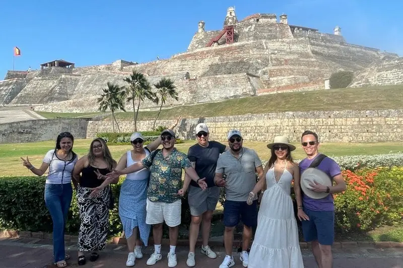 A group in front of the San Felipe de Barajas fortress