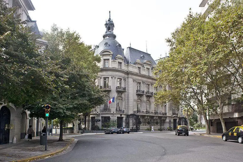 A domed palace on a street corner