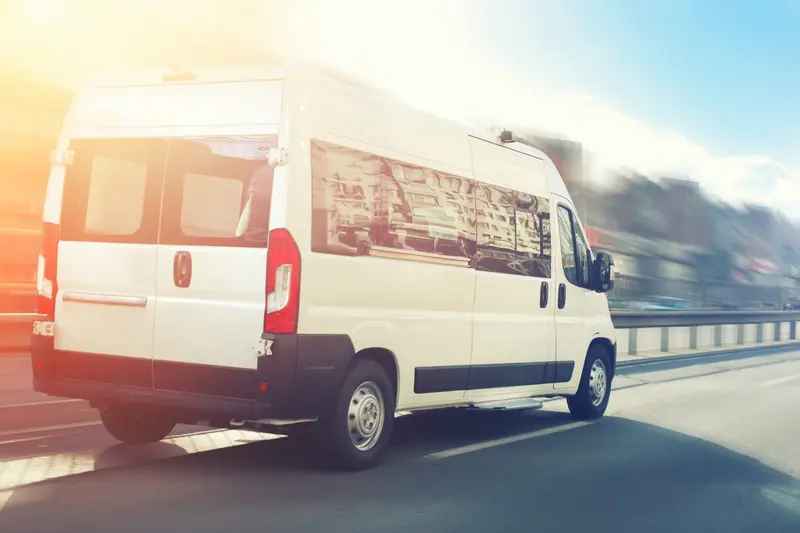 A van on the road