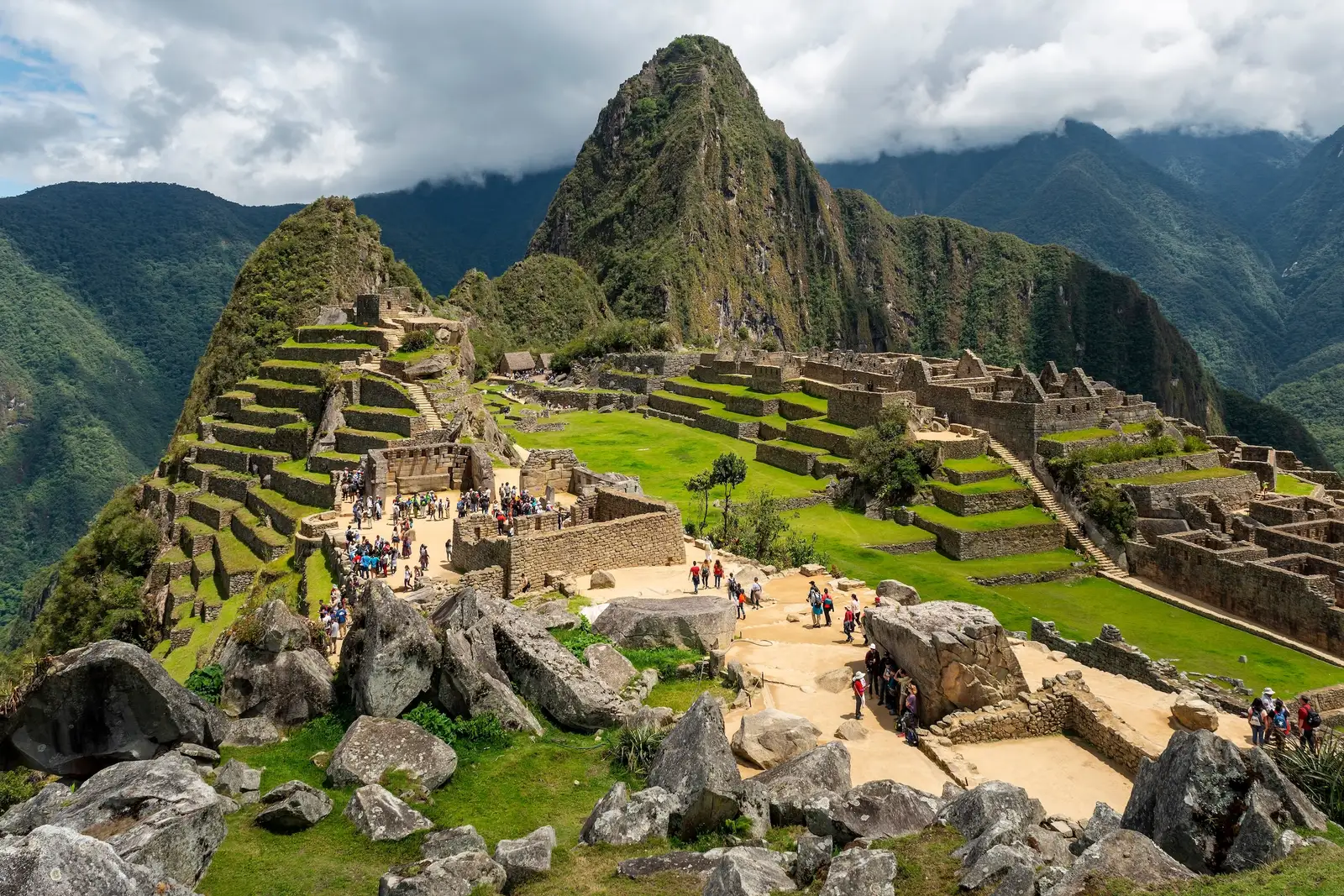 Machu Picchu with Huayna Picchu behind it